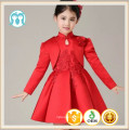 Crianças roupas meninas vestido estilo chinês botão vestido de festa de aniversário vestir envoltório vestido